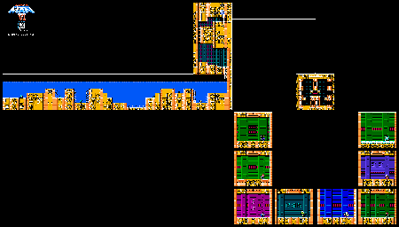 Thumbnail for a map of Wily's Castle Level 3 for the NES game Mega Man VI.