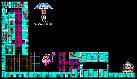 Thumbnail for a map of Wily's Castle Level 4 for the NES game Mega Man VI.