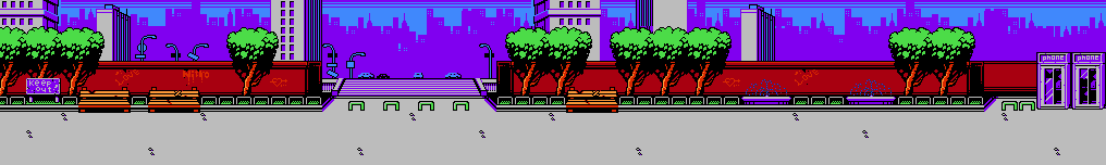 Thumbnail for a map of Round 2 Area 1 for the NES game Mighty Final Fight.