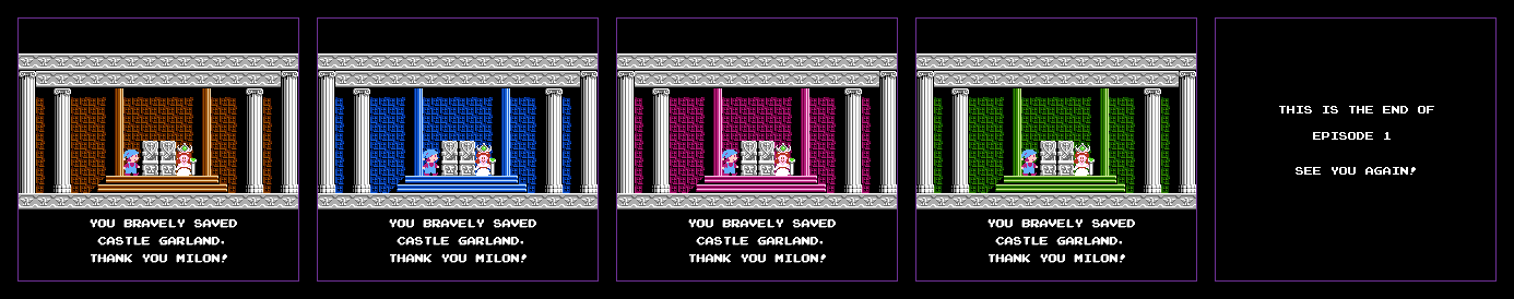 Thumbnail for a map of End for the NES game Milon's Secret Castle.