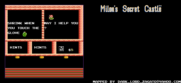 Thumbnail for a map of Room B for the NES game Milon's Secret Castle.