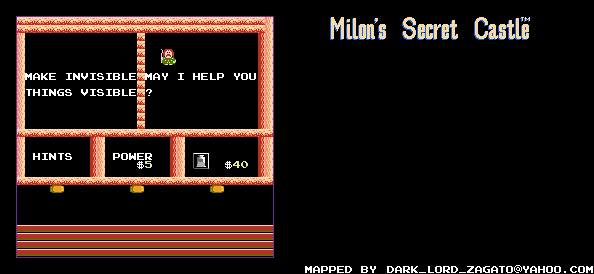 Thumbnail for a map of Room K for the NES game Milon's Secret Castle.