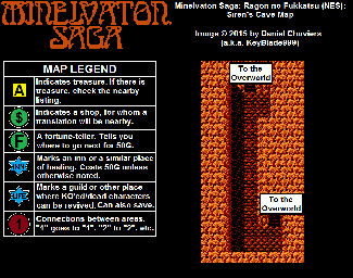 Thumbnail for a map of Siren's Cave for the NES game Minelvaton Saga.