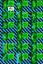 Thumbnail for a map of U.S. Course for the NES game NES Open Tournament Golf.