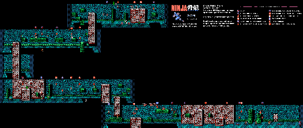 Thumbnail for a map of Act VI Scene 2 for the NES game Ninja Gaiden.