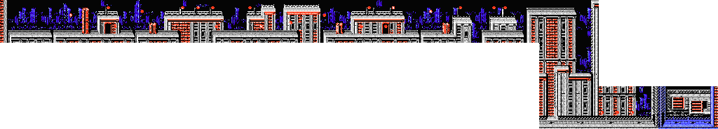 Thumbnail for a map of Act I Scene 1 (Unmarked) for the NES game Ninja Gaiden - Episode II: The Dark Sword Of Chaos.
