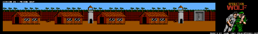 Thumbnail for a map of Prison Camp for the NES game Operation Wolf.