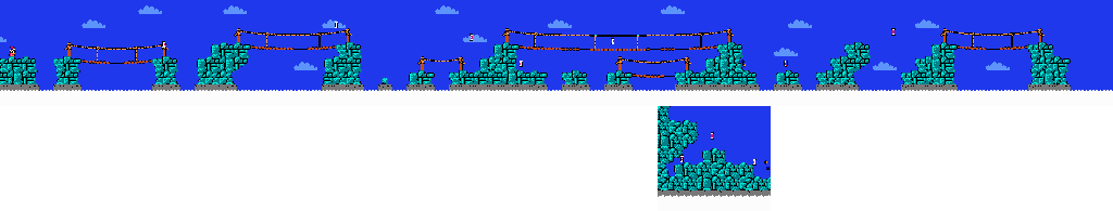 Thumbnail for a map of Linus Spacehead Level 7: Rope Bridge Risks for the NES game Quattro Adventure.
