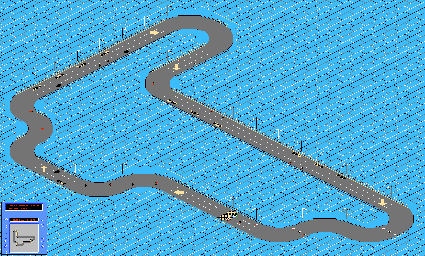 Thumbnail for a map of Track-14 for the NES game R.C. Pro-Am II.