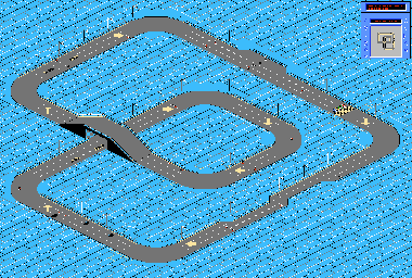 Thumbnail for a map of Track-15 for the NES game R.C. Pro-Am II.