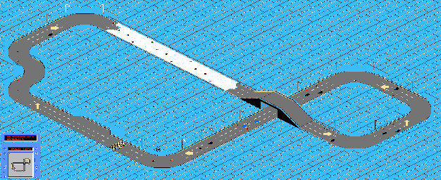 Thumbnail for a map of Track-16 for the NES game R.C. Pro-Am II.