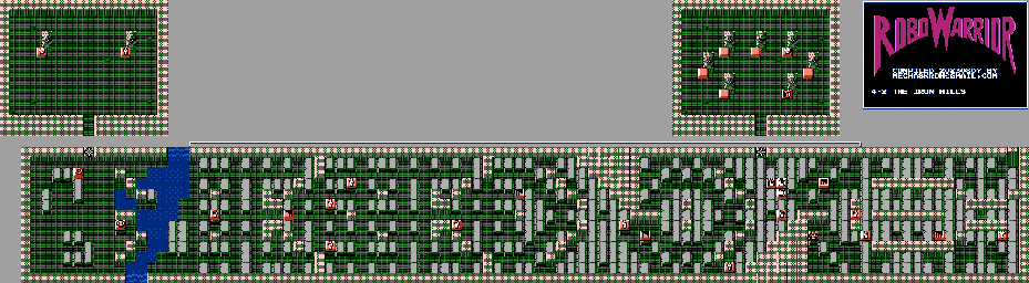 Thumbnail for a map of The Iron Hills Period 4-2 for the NES game RoboWarrior.