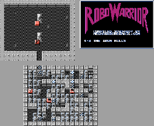 Thumbnail for a map of The Iron Hills Period 4-3 for the NES game RoboWarrior.