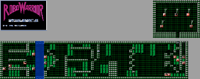 Thumbnail for a map of The Outlands Period 2-2 for the NES game RoboWarrior.