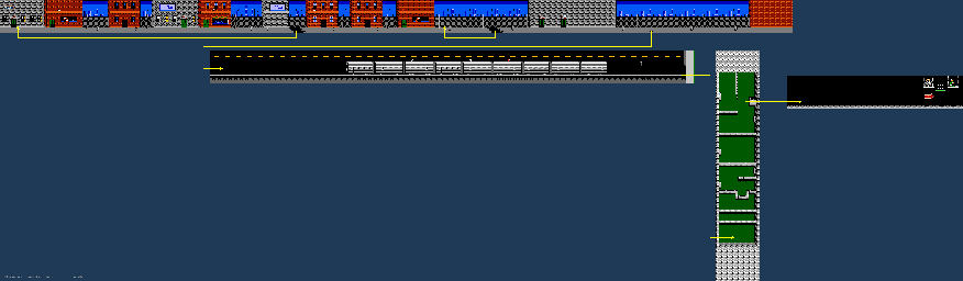 Thumbnail for a map of Channel-1: Downtown Street for the NES game Rockin' Kats.