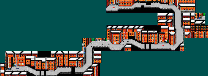 Thumbnail for a map of Bad Attitude Stage 1-1 for the NES game Rollergames.
