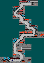 Thumbnail for a map of Maniacs Stage 3-1 for the NES game Rollergames.
