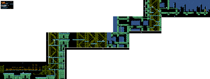 Thumbnail for a map of Stage 3 for the NES game Shadow Of The Ninja.