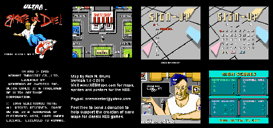 Thumbnail for a map of Skate Shop for the NES game Skate Or Die!.