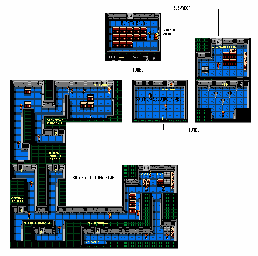 Thumbnail for a map of Building 1 Basements for the NES game Snake's Revenge.