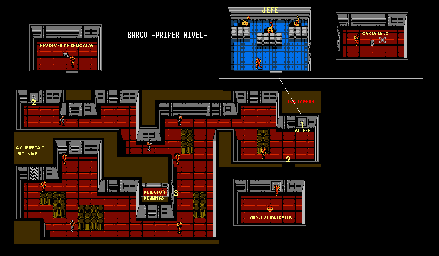 Thumbnail for a map of Ship Below Deck 1 for the NES game Snake's Revenge.