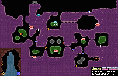 Thumbnail for a map of Planet 10: Shammy Gen Mini-Map for the NES game Solar Jetman.