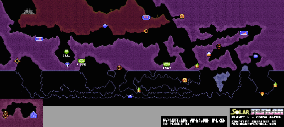 Thumbnail for a map of Planet 4: Corso Qwero Mini-Map for the NES game Solar Jetman.