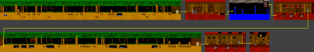 Thumbnail for a map of Stage V for the NES game Splatterhouse: Wanpaku Graffiti.