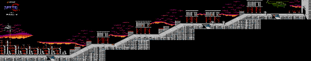 Thumbnail for a map of Area 1: Gates Of Fort Fire Storm for the NES game Super C.