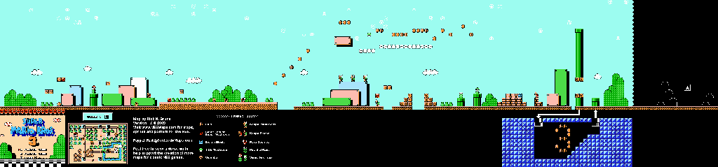 Thumbnail for a map of World 1 1-1 for the NES game Super Mario Bros. 3.