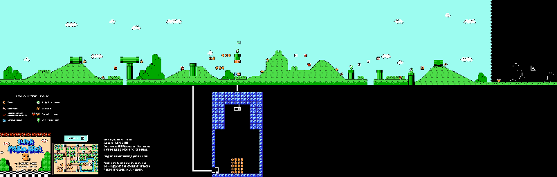 Thumbnail for a map of World 1 1-2 for the NES game Super Mario Bros. 3.