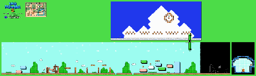Thumbnail for a map of World 1 1-3 for the NES game Super Mario Bros. 3.