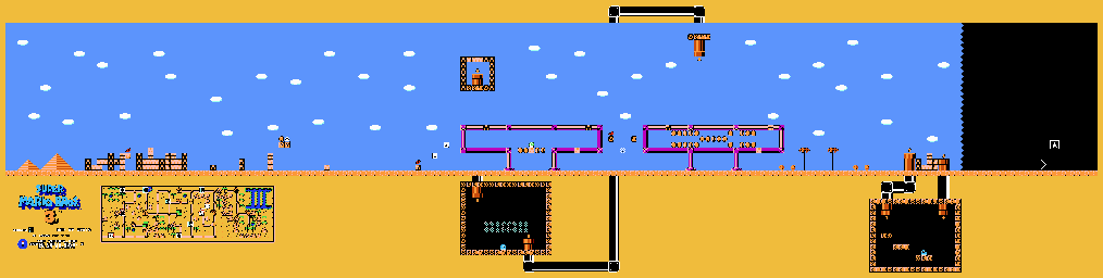 Thumbnail for a map of World 2 2-1 for the NES game Super Mario Bros. 3.