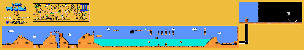 Thumbnail for a map of World 2 2-2 for the NES game Super Mario Bros. 3.