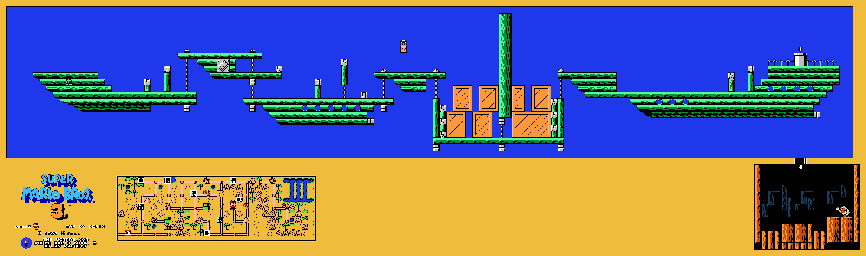 Thumbnail for a map of World 2 2-Airship for the NES game Super Mario Bros. 3.