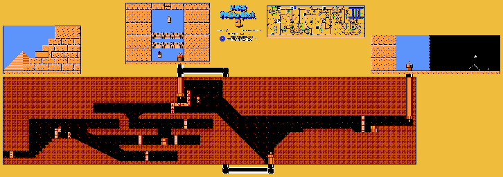 Thumbnail for a map of World 2 2-Pyramid for the NES game Super Mario Bros. 3.