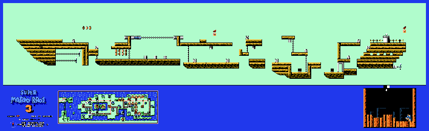 Thumbnail for a map of World 4 4-Airship for the NES game Super Mario Bros. 3.