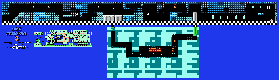 Thumbnail for a map of World 4 4-Fortress 1 for the NES game Super Mario Bros. 3.