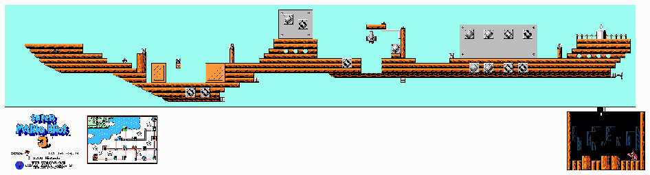 Thumbnail for a map of World 5 5-Airship for the NES game Super Mario Bros. 3.