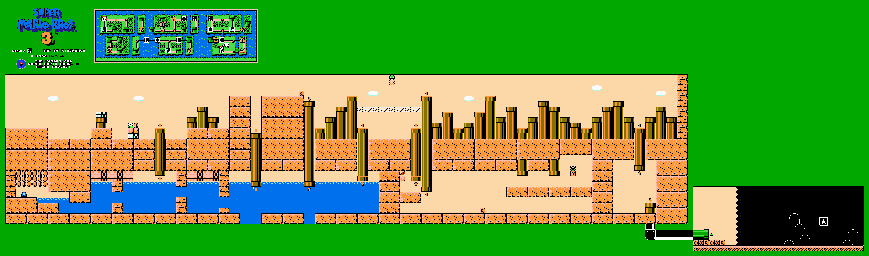 Thumbnail for a map of World 7 7-2 for the NES game Super Mario Bros. 3.