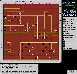 Thumbnail for a map of Level 14 - Over for the NES game Swords And Serpents.