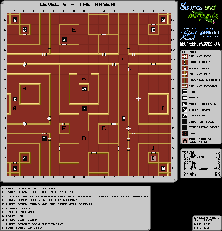 Thumbnail for a map of Level 5 - The Haven for the NES game Swords And Serpents.