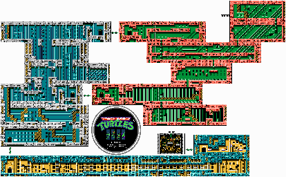 Thumbnail for a map of Area 6 for the NES game Teenage Mutant Ninja Turtles.