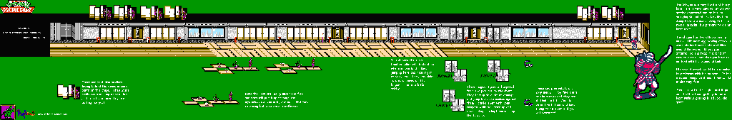 Thumbnail for a map of Scene 6: Let's Defeat The Enemy's Ninja Magic!! for the NES game Teenage Mutant Ninja Turtles II: The Arcade Game.