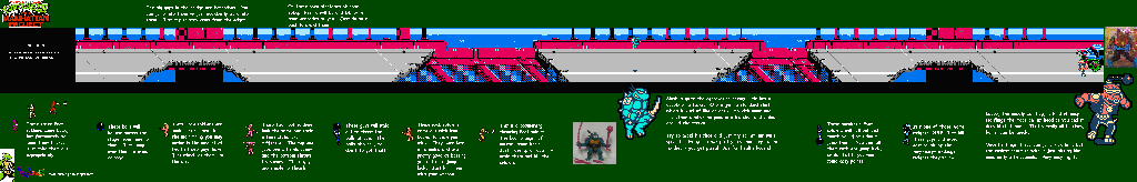 Thumbnail for a map of Scene 3 for the NES game Teenage Mutant Ninja Turtles III: The Manhattan Project.