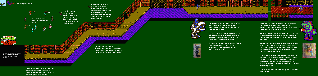 Thumbnail for a map of Scene 5 for the NES game Teenage Mutant Ninja Turtles III: The Manhattan Project.