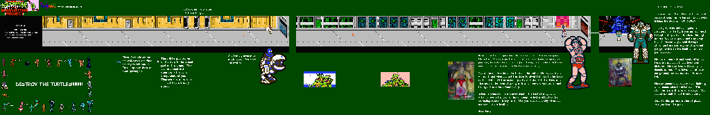 Thumbnail for a map of Scene 8 for the NES game Teenage Mutant Ninja Turtles III: The Manhattan Project.