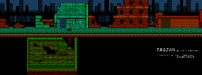 Thumbnail for a map of Stage 1-2 for the NES game Trojan.