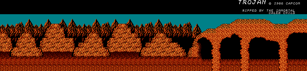 Thumbnail for a map of Stage 2-1 for the NES game Trojan.