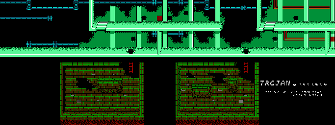Thumbnail for a map of Stage 4-1 for the NES game Trojan.